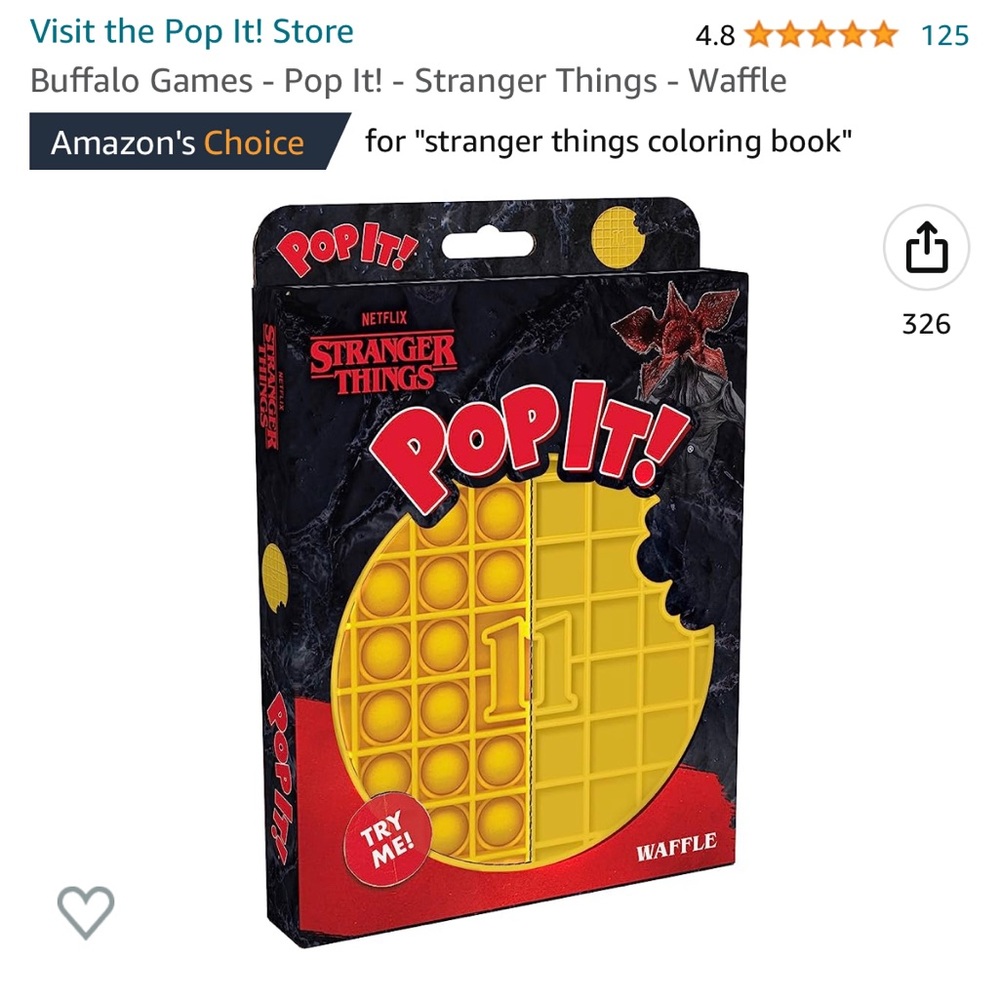 Stranger Things Netflix Eggo Waffle Pop it toy